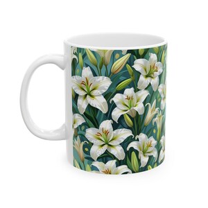 Floral Ceramic Mug with Lily Design, Botanical Coffee Cup, Gifts for Nature Lovers, Perfect for Mother&#39;s Day, Home Decor, Tea and [...]
