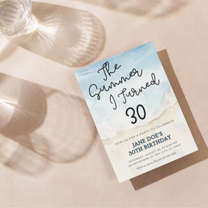 The Summer I Turned 30 Party Invite Template
