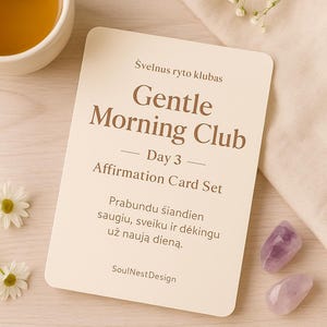 Gentle Morning Club – Dag 2 | Afdrukbare bevestigingskaarten | SoulNestDesign