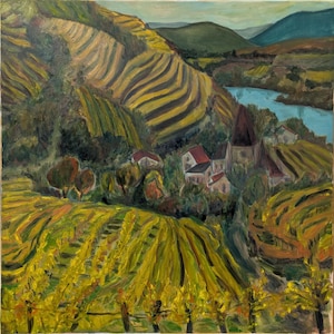 TIPSY TOWN,  Oil on canvas