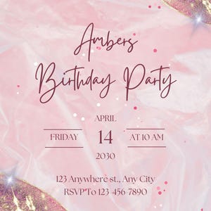 Girls digital birthday invitation