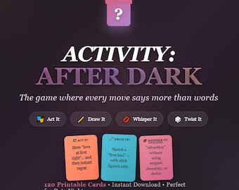 After Dark Party Game – Spicy Adult Charades, Printable Cards (Digital Download)