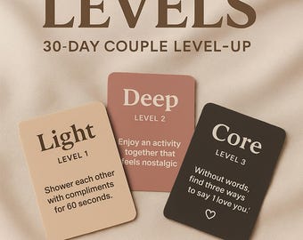 NIVELES DE AMOR™ — Juego de desafío para parejas de 30 días: Desarrolla una conexión profunda e intimidad en las parejas
