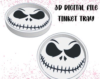 Jack Skellington Inspired 3D Trinket Holder – Digital STL & 3MF File for 3D Printing