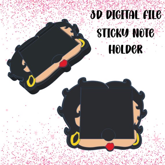 Betty Boop Sticky Note Holder | Retro Cartoon Desk Organizer | STL + 3MF Digital Files