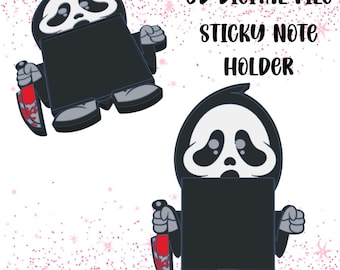 Ghost Face Sticky Note Holder | 3D Print File, Halloween Decor (STL & 3MF)