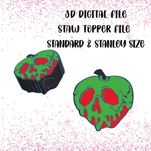 3D-utskriftsfil med sugrörstoppning med giftigt äpple för Stanley- och standardmuggar | 8 mm och 10 mm