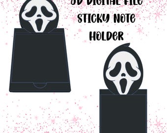 Ghost Face Sticky Note Holder: Halloween Desk Decor (3D Printable Digital Download)