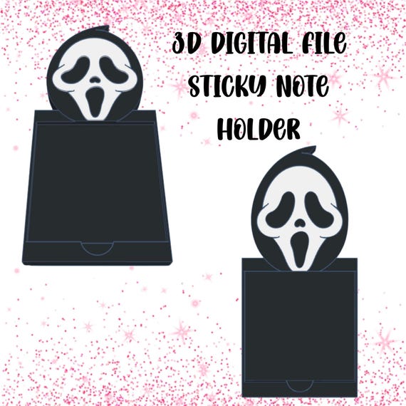 Ghost Face Sticky Note Holder: Halloween Desk Decor (3D Printable Digital Download)