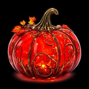 Elegant Transparent Glass Pumpkin PNG – High Quality Decorative Autumn Clipart, Modern Luxury Design in Multiple Colors