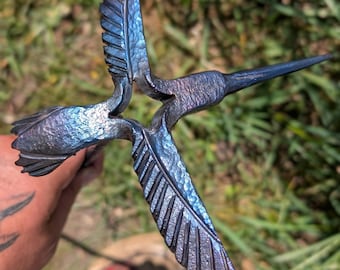 Handforged Railroad Spike Hummingbird