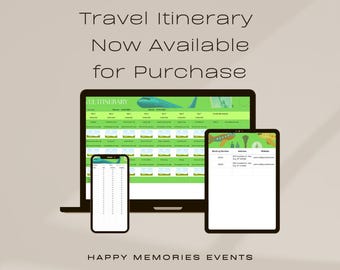 Customizable Travel Itinerary Template – Editable Vacation Planner, Trip Schedule, Digital Travel Organizer