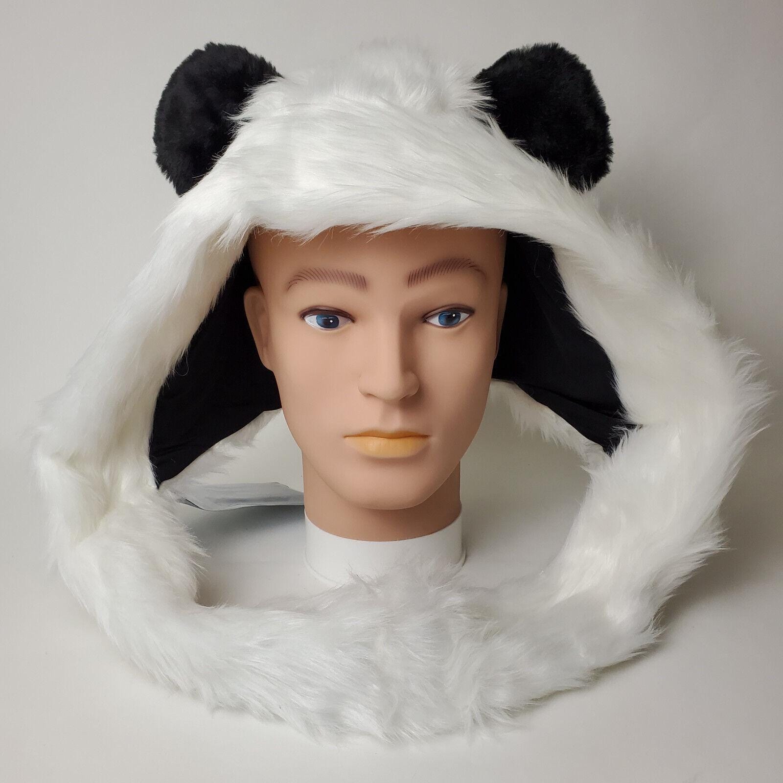 Panda Faux Fur Hooded Rave Hat - Festival/Cosplay Hood- Adult- One Size Red Panda Scarf Hat Hood - Etsy main image 2