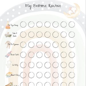 Printable Bedtime Routine Chart + Reward Stickers | Gentle Toddler Night Routine
