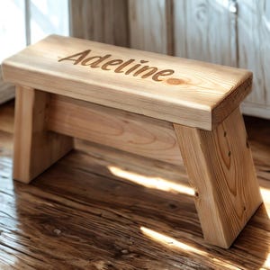 Personalized Wooden Step Stool – Kids Name Stool – Custom Engraved