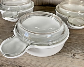 Corning Ware "Grab It" Bowls P-150-B w/ PYREX P-150-C Glass Lids Set of 3 GUC