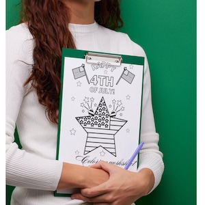 Kleurboek Independence Day, Patriotic Coloring & Activity Book for Kids, 7 kleurplaten voor peuters, werkbladen voor Amerikaanse feestdagen