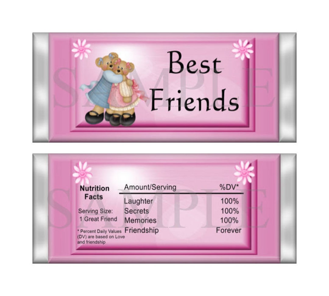 Candy Bar Wrappers - Wrapper Set - Best Friends Bears (wrapper + Foil ...