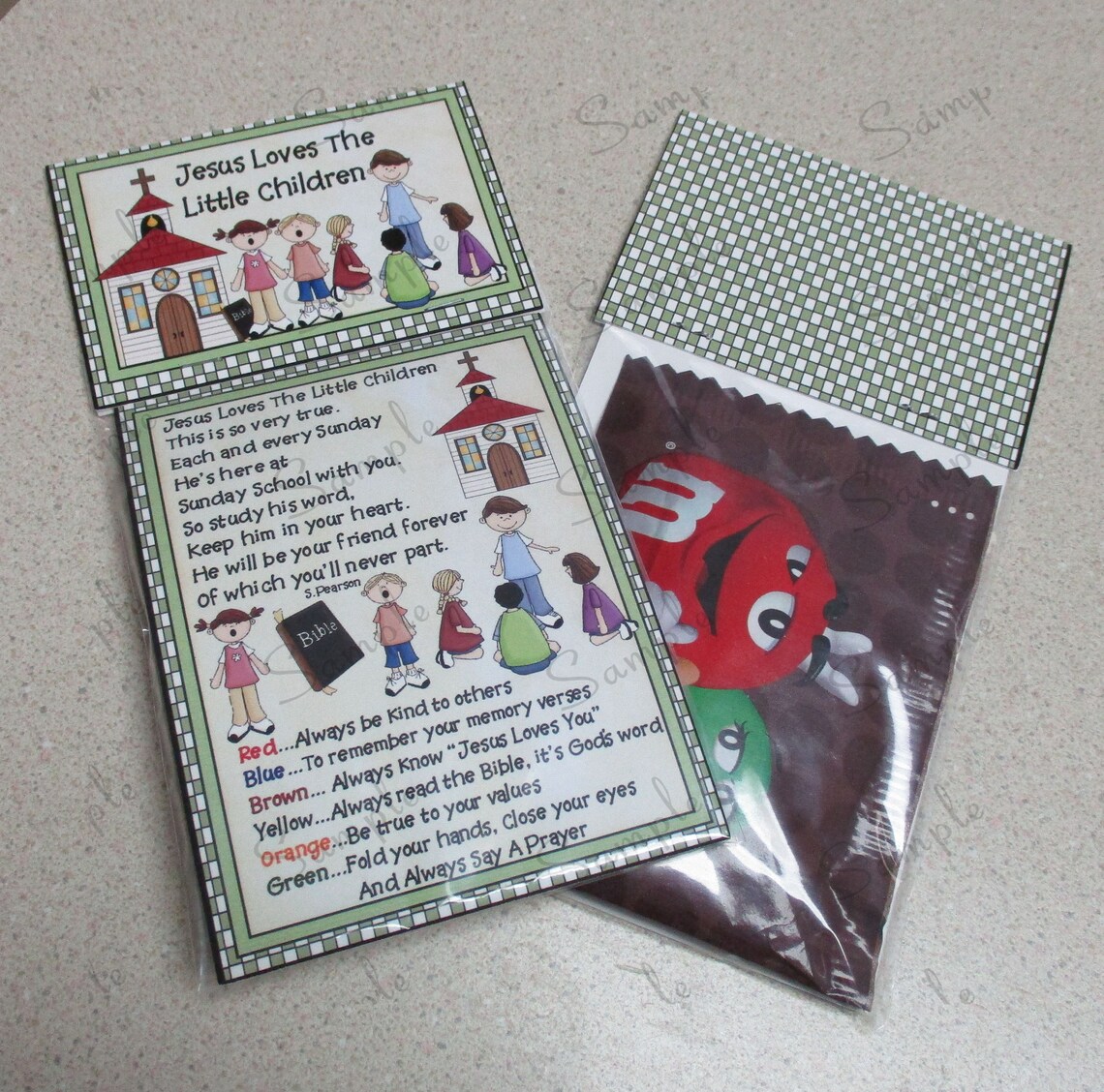 Sunday School Kids Fun Size M&amp;m®'s Packet Sets (toppers, Inserts, and ...