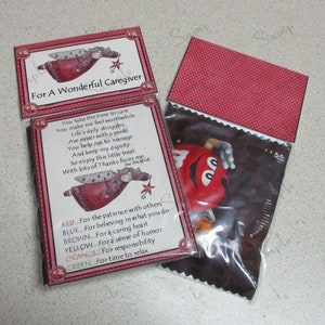 Caregiver M&M Treat Packet Sets: (Bags, Toppers, Inserts - No Candy)