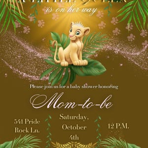 Lion Baby Shower Invitation