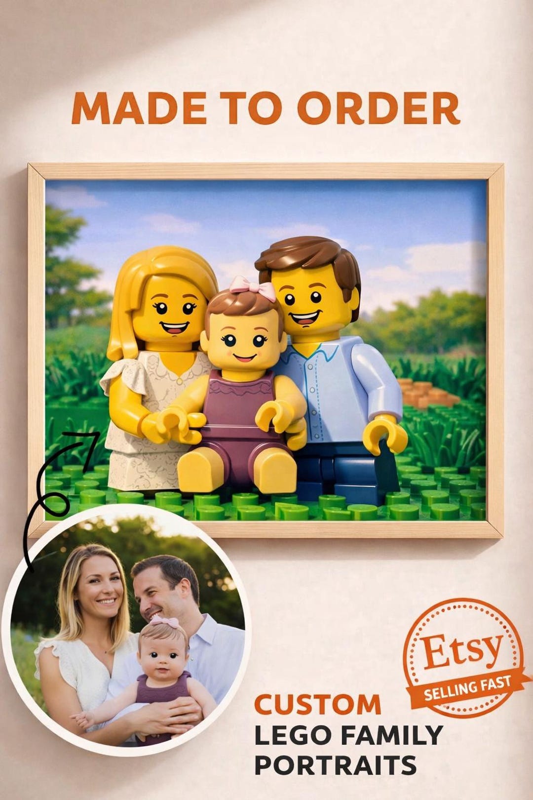Custom Lego-style Portrait From Photo, Personalized Brick Character ...