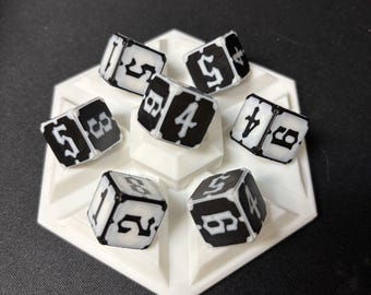 Gothic Black and White Dice 12set of d6