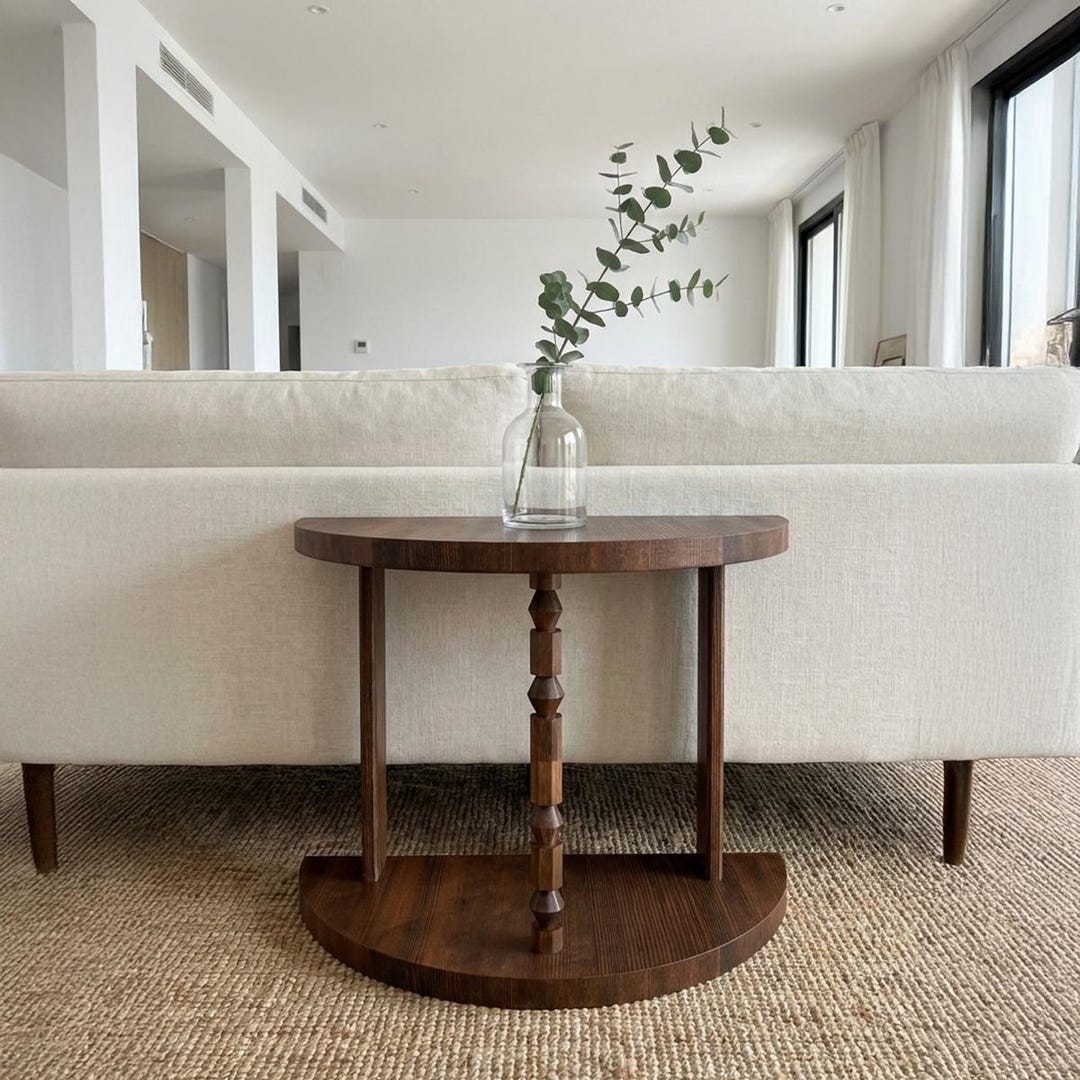 Half Moon Side Table Small Space Wood Coffee Table Modern Narrow End half-moon-side-table-small-space-wood-coffee-table-modern-narrow-end