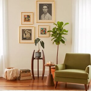 Handcrafted Walnut Wood Plant Stand | Mid-Century Modern Home Decor image 1