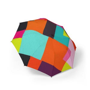Colorful Semi-Automatic Umbrella: Portable Rain & Sun Shade