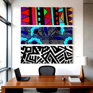 Vibrant Acrylic Triptych Wall Art: Modern Home Decor Prints, 36x12