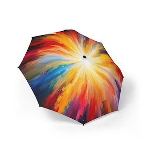 Lebendige Kunst Regenschirm, Bunter faltbarer Regenschirm, Künstlerische Regenkleidung, Einzigartiges Geschenk für Sie, Wetterschutzzubehör