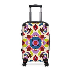 Colorful Floral Suitcase, Travel Luggage, Summer Vacation Gear, Weekend Getaway Bag, Stylish Carry-On