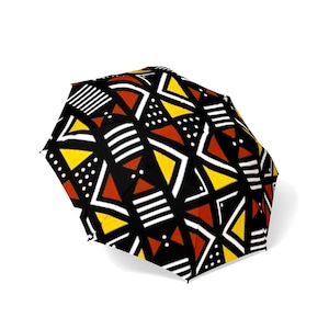 Chic Foldable Umbrella with Modern Design, Compact Travel Umbrella, Stylish Rain Gear, Unique Gift for Her, Geometric Print Accessory