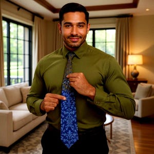Satin Color Block Necktie: Elegant Formal Tie