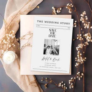 Black and White Save the Date | Editable Wedding Invitation Template | Instant Download Digital Card