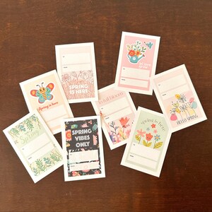 Printable Spring Theme Tags Set of 8 tags Instant Download PDF