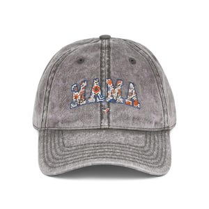 Vintage Embroidered MAMA Cap: Cotton Twill Summer Hat