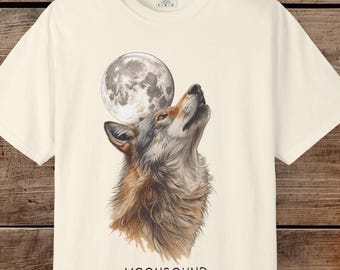 Moonbound Wolf Shirt Design Art Pro | T-shirt spirituele wolf, T-shirt maanwolf | Cadeau shirt dieren in het wild, cadeaus voor natuurliefhebbers vandaag