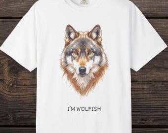 I'm Wolfish grappige wolf shirt kunst | T-shirt Wolf Lover, schattig wolf-T-shirt | Cadeau dierenliefhebber, shirt wildlife, cadeau natuurliefhebber T-shirt