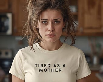 Camiseta divertida para mamás cansadas, camiseta con la que te identificas como mamá, camiseta con humor sobre la maternidad con falta de sueño, regalo para mamás primerizas, camiseta divertida para mamás