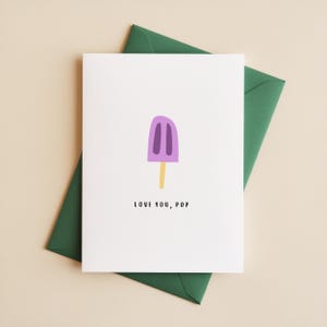 Carte de fête des pères imprimable, mignonne, minimaliste, originale, sucette glacée