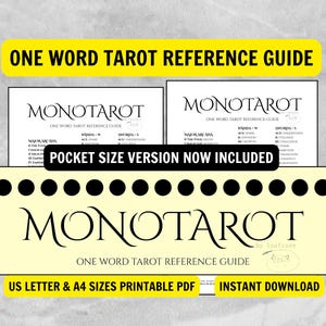 One Word Tarot Reference Guide | Printable Tarot Cheat Sheet, Easy to Learn Tarot, Minimalist Tarot, Tarot Meanings Guide | MonoTarot