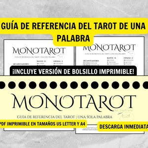 Guía de Referencia del Tarot de Una Palabra | Hoja de consulta Tarot, Tarot Fácil, Guía de Significados del Tarot | MonoTarot