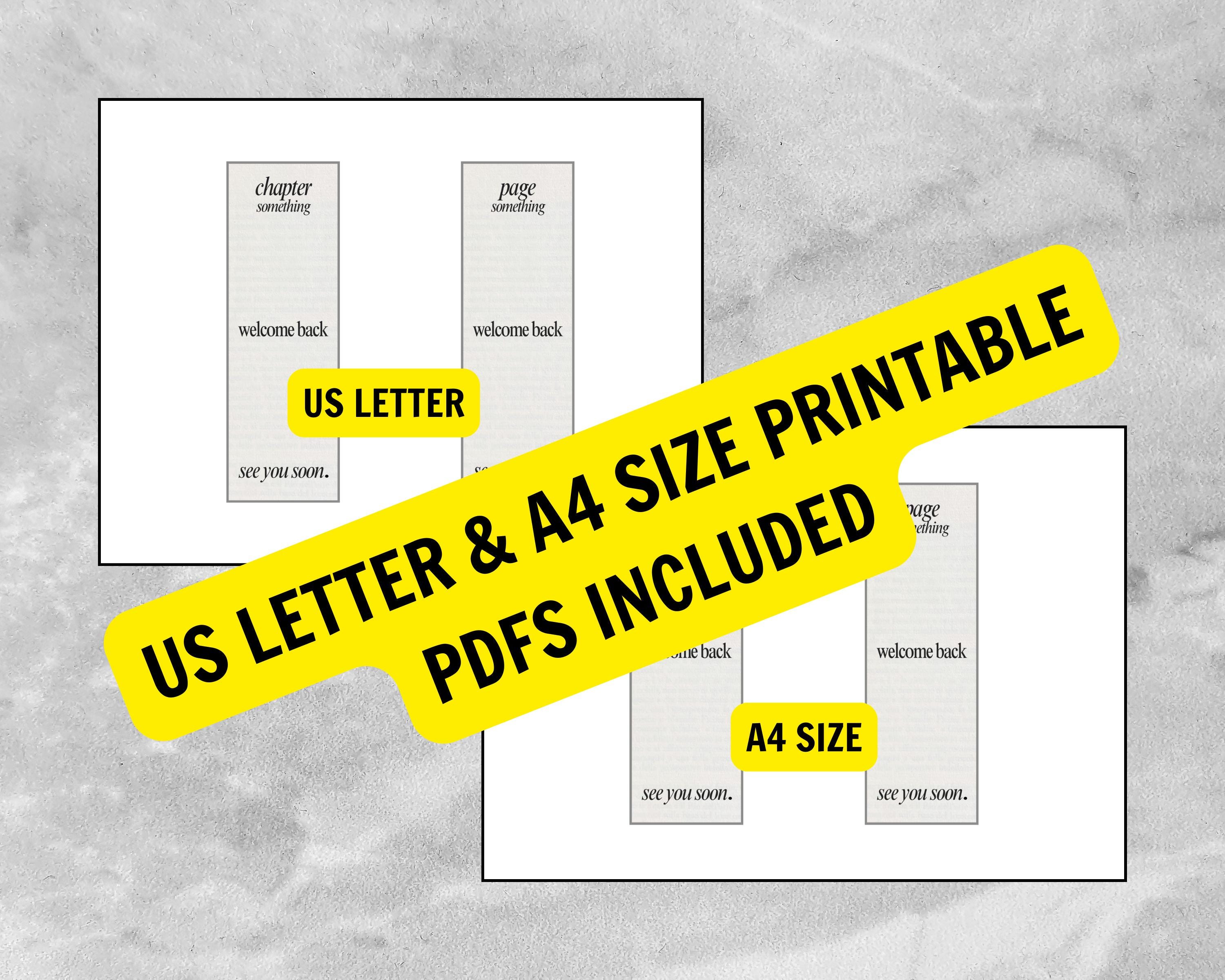 Printable Chapter & Page Bookmarks: Minimalist Reading Accessories (PDF ...