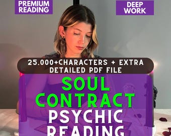 Lectura psíquica de contrato del alma, PDF personalizado con guía médium, amor futuro, lectura psíquica, vida pasada y lectura general.