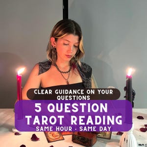 5 Question Tarot Reading for Clarity – Same Hour Reading, Love Tarot Insight, Psychic Medium, Career Guidance