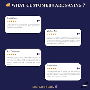 May include: A navy blue graphic with the text "WHAT CUSTOMERS ARE SAYING?" and testimonials from Jessica Lane, Virginie Zen, Ann Thompson, and Rosie Sierra. The testimonials are in white text on a navy blue background.