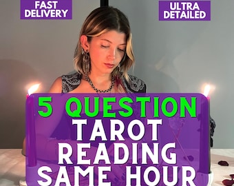 Psychic 5 Question Tarot Reading, Same Hour Answers, Accurate Love Reading, Same Hour Reading Quick Answers, Accurate, Love, Career