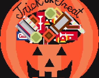 Tela reversível de bordado de Halloween: Placa de porta de abóbora (faça você mesmo)